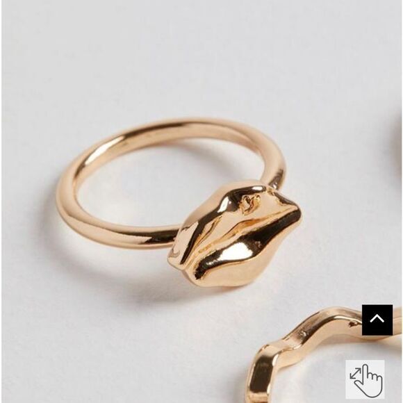 Torrid Hammered Metal Pearl Ring Set - Picture 5 of 7